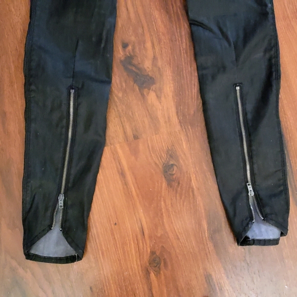 Quiksilver Ankle Zippers Sheath Leggings in Oiled Black size 26 - Picture 4 of 7